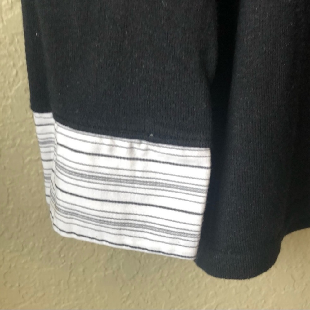 Worthington Sweater Women’s 90’s Faux Layered Black & White 3/4 Sleeve Sweater M - Picture 3 of 6